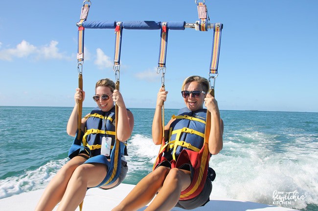 Parasailing in Key West Florida with Fury Water Adventures. This is a travel bucket list item and I was able to cross it off my 30 before 30. Best of all I had the beautiful view of the Florida Keys!