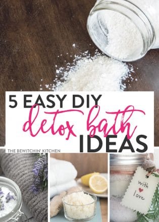 5 easy DIY detox baths - easy "bath recipe" to make you feel better and help relieve symptoms of illnesses.