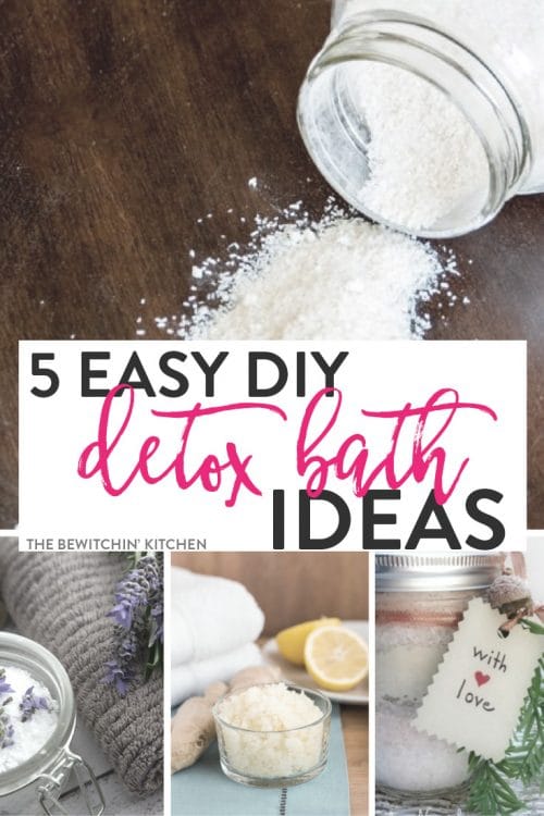 5 easy DIY detox baths - easy "detox bath recipes" to make you feel better and help relieve symptoms of illnesses or enhance your self care routine.