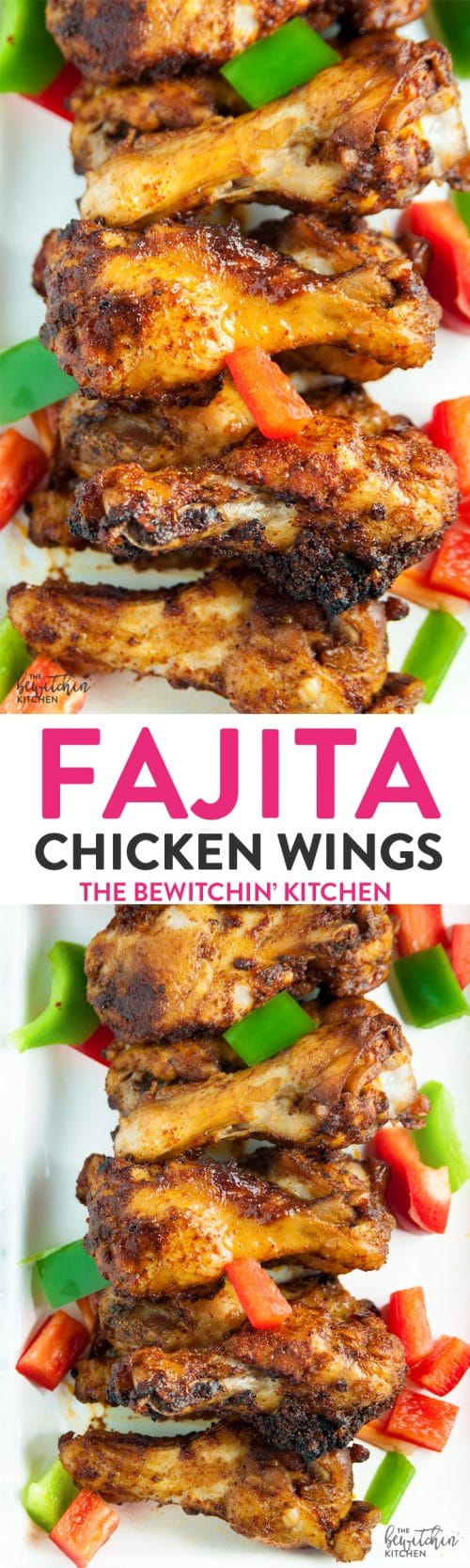 Fajita Chicken Wings - a southwestern twist on hot wings with a bite of lime. Whole 30 appetizer that also makes a great paleo dinner recipe.