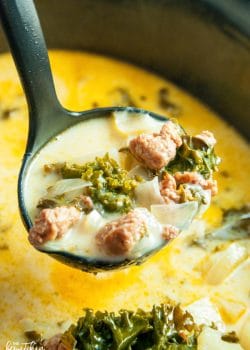 Slow Cooker Zuppa Toscana - a simple soup recipe that's based of an Olive Garden favorite. | thebewitchinkitchen.com