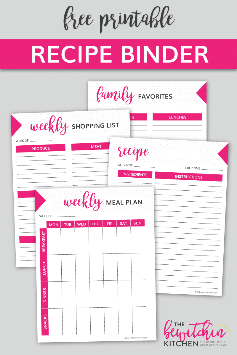 Free Recipe Binder Printables - Templates Printable