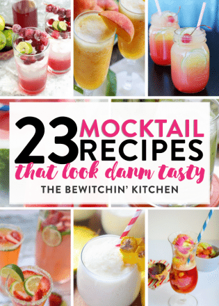 23 mocktail recipes that are damn tasty! Fancy drinks that have no booze in them, perfect for afternoon sips, fancy kid drinks or a festive pregnancy beverage.