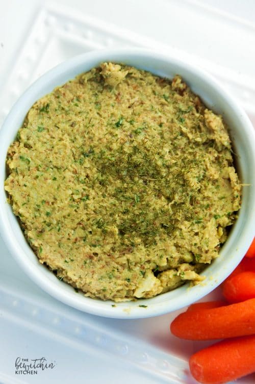 Looking for a healthy dip recipe? Check out this Avocado Ranch Dip. This appetizer is Whole30, Paleo and loaded with veggies and healthy fats. The secret ingredient? Cauliflower!