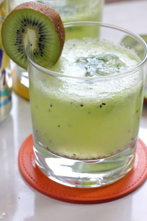 Lemon Pineapple Kiwi Sparkler - 23 mocktail recipes that are damn tasty! Fancy drinks that have no booze in them, perfect for afternoon sips, fancy kid drinks or a festive pregnancy beverage.