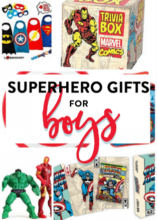 Superhero gifts for boys. Have a Marvel or DC Comic fan? Here are some easy gift ideas.