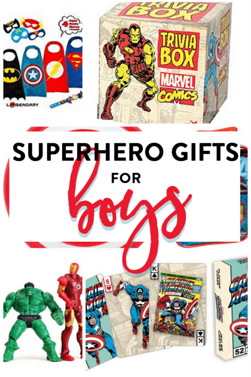 Superhero gifts for boys. Have a Marvel or DC Comic fan? Here are some easy gift ideas.