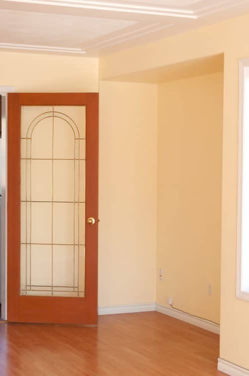 DIY Wainscoting renovation. I never thought installing wainscotting would be so easy. Here is some great inspiration! (Color: Benjamin Moore Cloud White.)