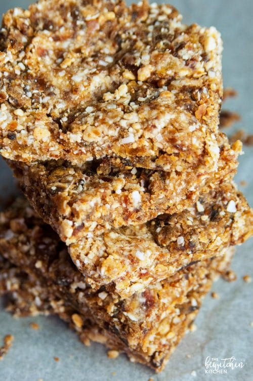 Stack of Coconut Cashew date bars