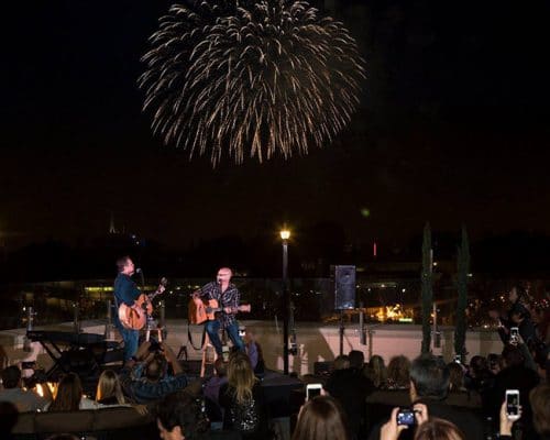 The best place to watch the fireworks at Disneyland is the Fifth. It comes with food and cocktails too!