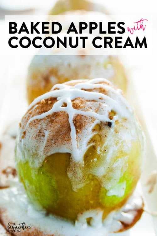 Baked Apples with Coconut Cream. This gluten free and dairy free dessert is a healthier twist on apple pie. 