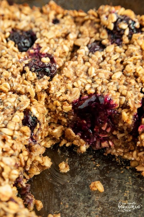 These wholesome blueberry breakfast bars are a yummy and healthy alternative to blueberry oatmeal. They're filling and offer loads of fiber. Serve one with coffee for a yummy afternoon snack.