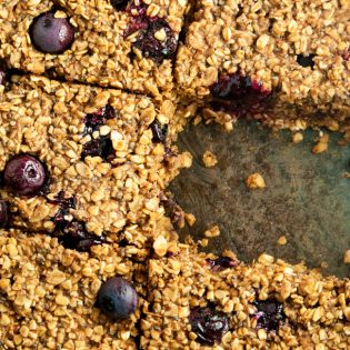 These wholesome blueberry breakfast bars are a yummy and healthy alternative to blueberry oatmeal. They're filling and offer loads of fiber. Serve one with coffee for a yummy afternoon snack.