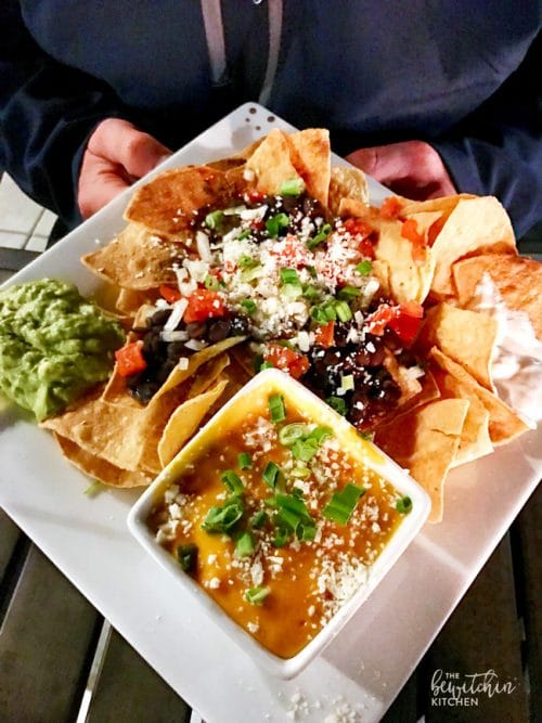 Nachos at The Fifth OC. A rooftop bar in Anaheim, California right across from Disneyland.