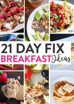 21 Day Fix Breakfast Ideas. Yummy and healthy breakfast recipes that work with Beachbody's container program from PiYo, Core De Force, and more!