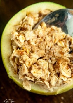 Baked Apple Oatmeal Bowls - an easy breakfast recipe that's ready in under a minute, healthy, and has no clean up! Plus 7 apple hacks.