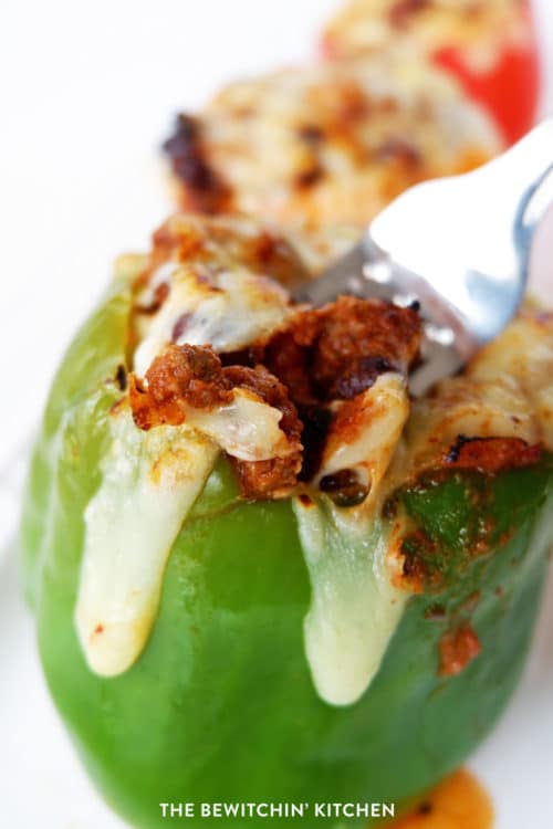 Chili stuffed peppers