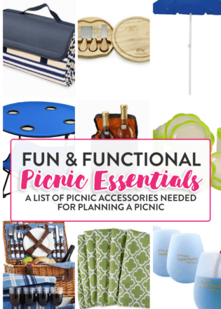 These picnic essentials is a cute list of picnic accessories needed for planning a picnic. Picnic lunches are one of my favorite summer activities.