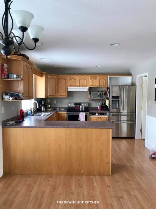 Before shot - 1990s dated kitchen. You have to see the after.