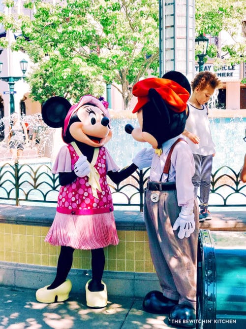 Mickey and Minnie Mouse at California Adventure across from Disneyland