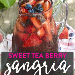 Sweet Tea Berry Sangria recipe. An overnight iced tea turned into white wine sangria with fresh berries!