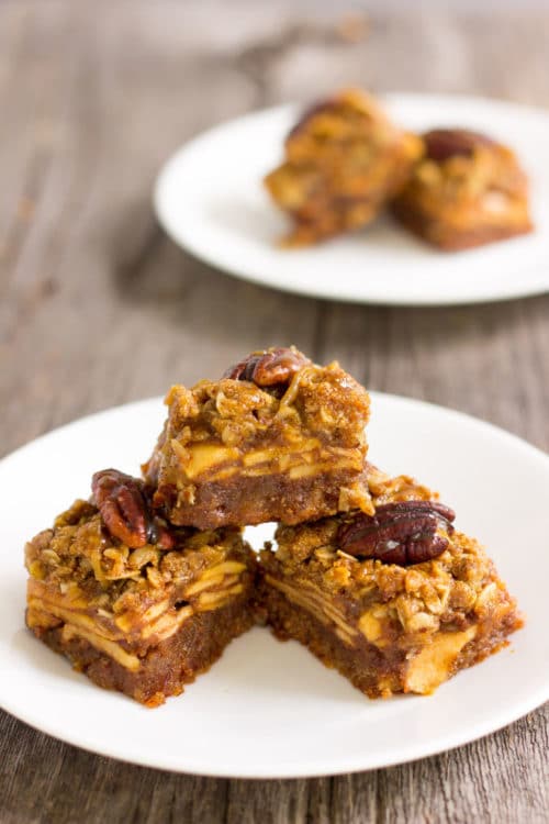 Caramel apple pie bars - gluten free and dairy free