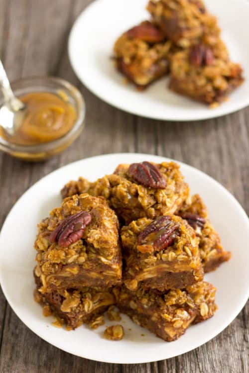 Caramel Apple Crumble Pie Squares - a gluten free bar recipe that's so freaking delicious!