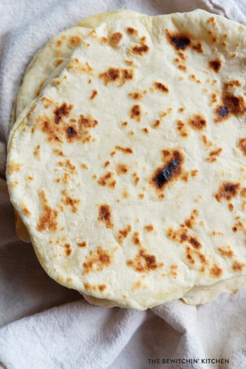 Homemade flour tortillas.