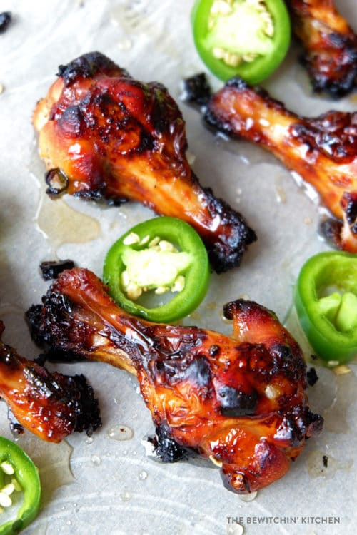 Jalapeno Honey Chicken Wings. These oven baked chicken wings are both sweet and spicy, and resemble teriyaki wings with a twist.