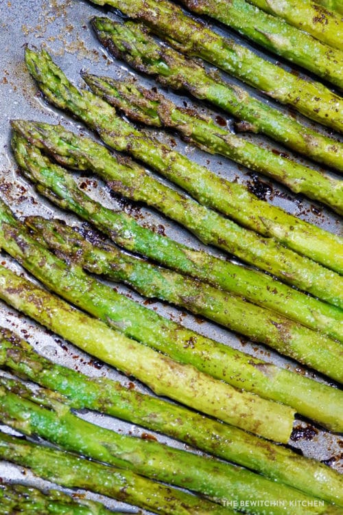 Roasted Balsamic Asparagus, a healthy dinner side dish.