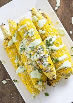 For a superb summer side dish, try Grilled Sweet Corn with Jalapeno Lime Crema. The spicy crema pairs beautifully with the sweet corn and takes less than five minutes to prepare!