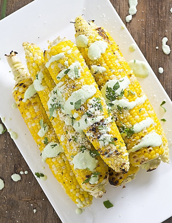 For a superb summer side dish, try Grilled Corn On The Cob with Jalapeno Lime Crema. The spicy crema pairs beautifully with the sweet corn and takes less than five minutes to prepare!