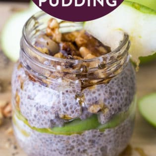 Apple Pie Chia Seed Pudding - this nutritious breakfast has apples, cinnamon, chia seeds, and more. It's high in fiber and makes a yummy snack or healthy breakfast recipe.