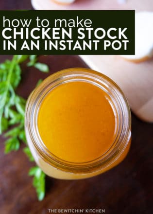 How to make chicken stock in an Instant Pot. Did you know that when you use a pressure cooker to make chicken broth or stock you save SO MUCH TIME. I love a healthy and vegetable filled chicken stock.