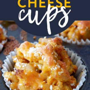 Healthy mac and cheese cups made with a cheese sauce loaded with hidden vegetables (perfect for picky eaters). Whether you call them macaroni and cheese cups or mac and cheese muffins, you need to add this to your dinner recipes ideas board.