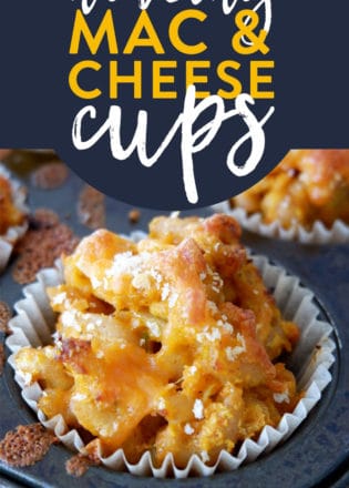 Healthy mac and cheese cups made with a cheese sauce loaded with hidden vegetables (perfect for picky eaters). Whether you call them macaroni and cheese cups or mac and cheese muffins, you need to add this to your dinner recipes ideas board.