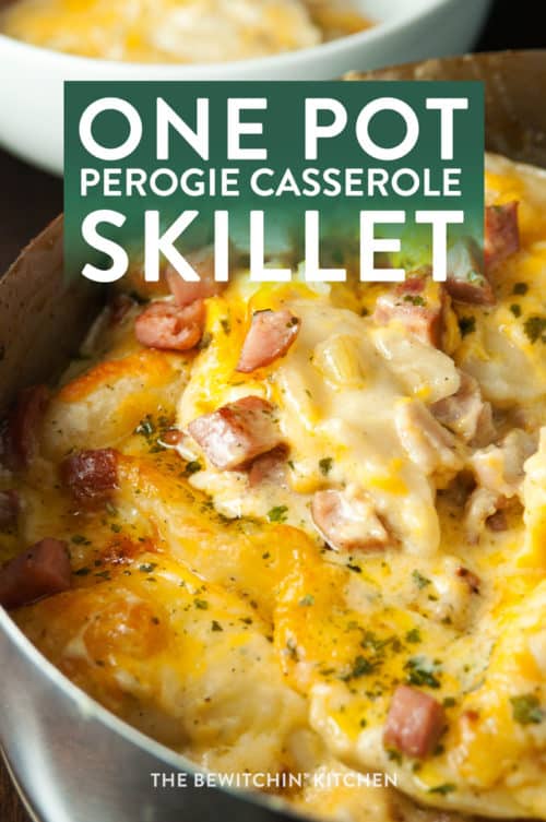 One pot perogie casserole skillet