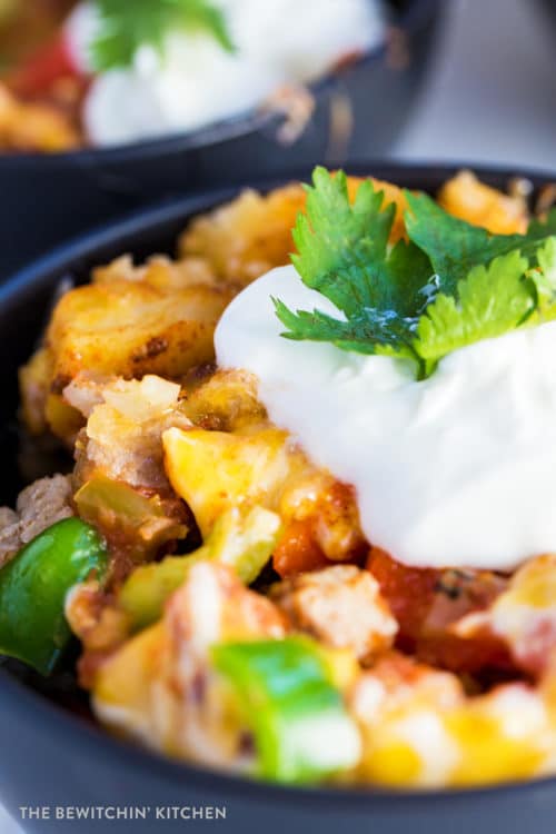 Crockpot Fajita Chicken Hashbrowns