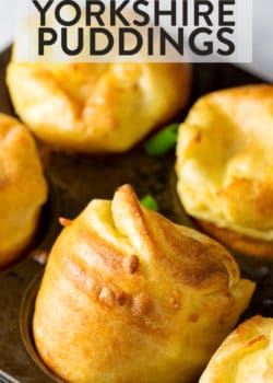 A yummy yorkshire pudding is a must with any roast beef dinner. These cheese and chive yorkshire puddings are the PERFECT side dish to Sunday night dinners. Top with beef gravy and it's heaven on earth.