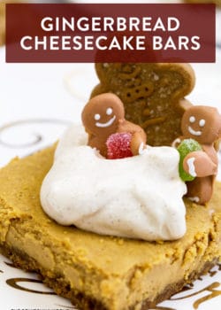 These gingerbread cheesecake bars are an easy holiday twist on a traditional cheesecake favorite. Whether you call them bars, squares, or Christmas baking - these are going to my favorite cheesecake recipes folder.