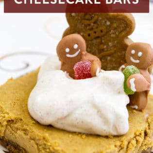 These gingerbread cheesecake bars are an easy holiday twist on a traditional cheesecake favorite. Whether you call them bars, squares, or Christmas baking - these are going to my favorite cheesecake recipes folder.