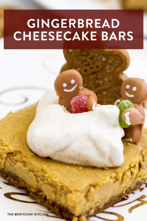 These gingerbread cheesecake bars are an easy holiday twist on a traditional cheesecake favorite. Whether you call them bars, squares, or Christmas baking - these are going to my favorite cheesecake recipes folder.