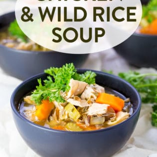 Healthy and wholesome chicken and wild rice soup. This hearty soup recipe has no dairy and is a broth based fall and winter favorite! Clean eating has never been yummier.