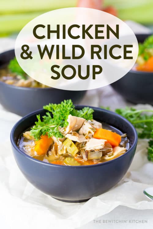 Healthy and wholesome chicken and wild rice soup. This hearty soup recipe has no dairy and is a broth based fall and winter favorite! Clean eating has never been yummier.