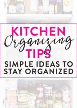 Kitchen organizing tips that are simple and make a big difference! These easy organization ideas will help you tackle the jungle of the kitchen pantry and more!