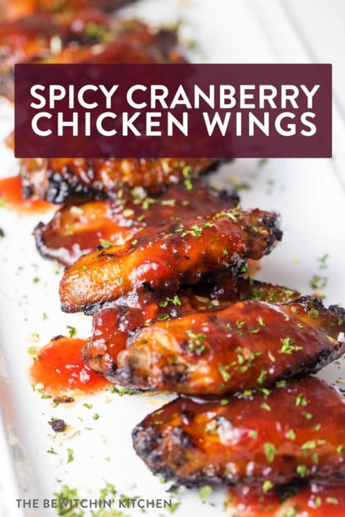 These spicy cranberry chicken wings are the perfect appetizer for Christmas parties, game days, and easy weeknight dinners. They're sweet, spicy, and easy to throw together at the last minute!