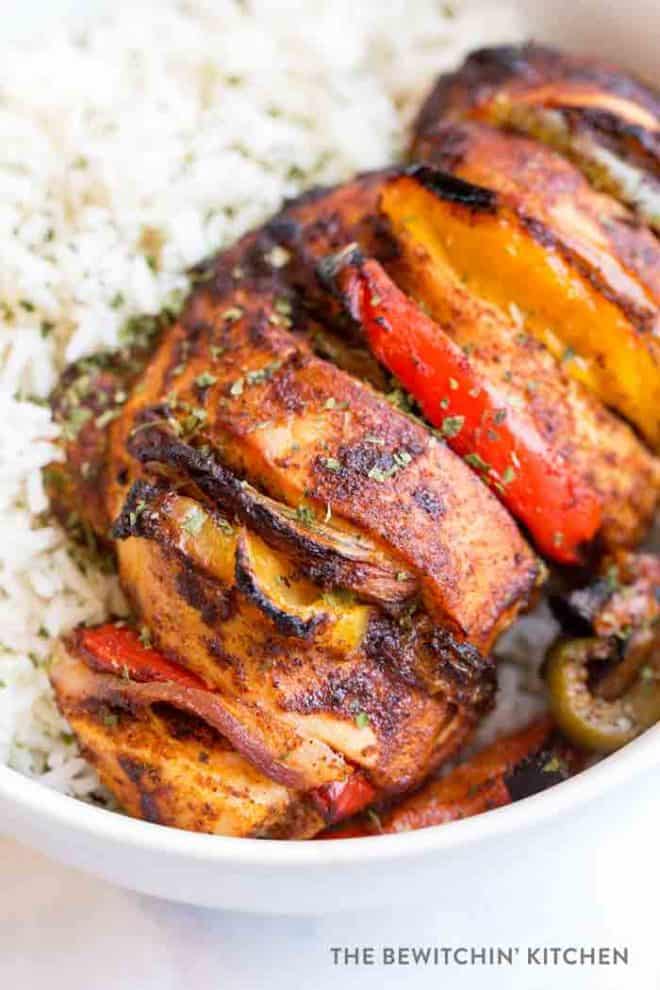 Fajita Hasselback Chicken recipe