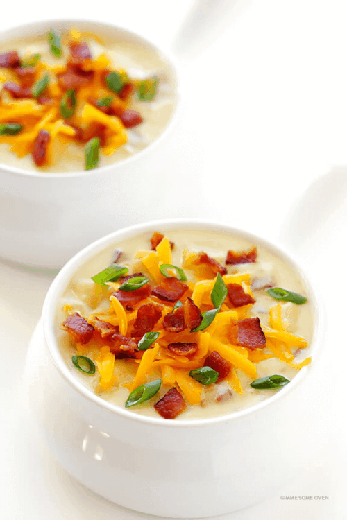 Potato Soup with Bacon and Cheddar