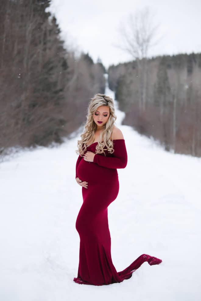 Red maternity dress