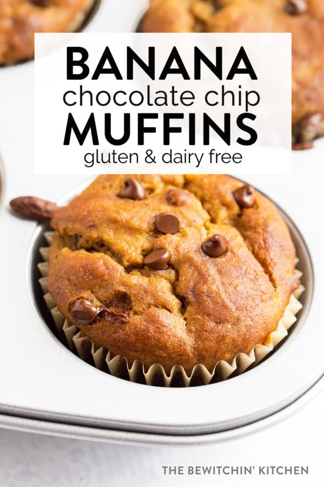 Gluten Free Banana Chocolate Chip Muffins